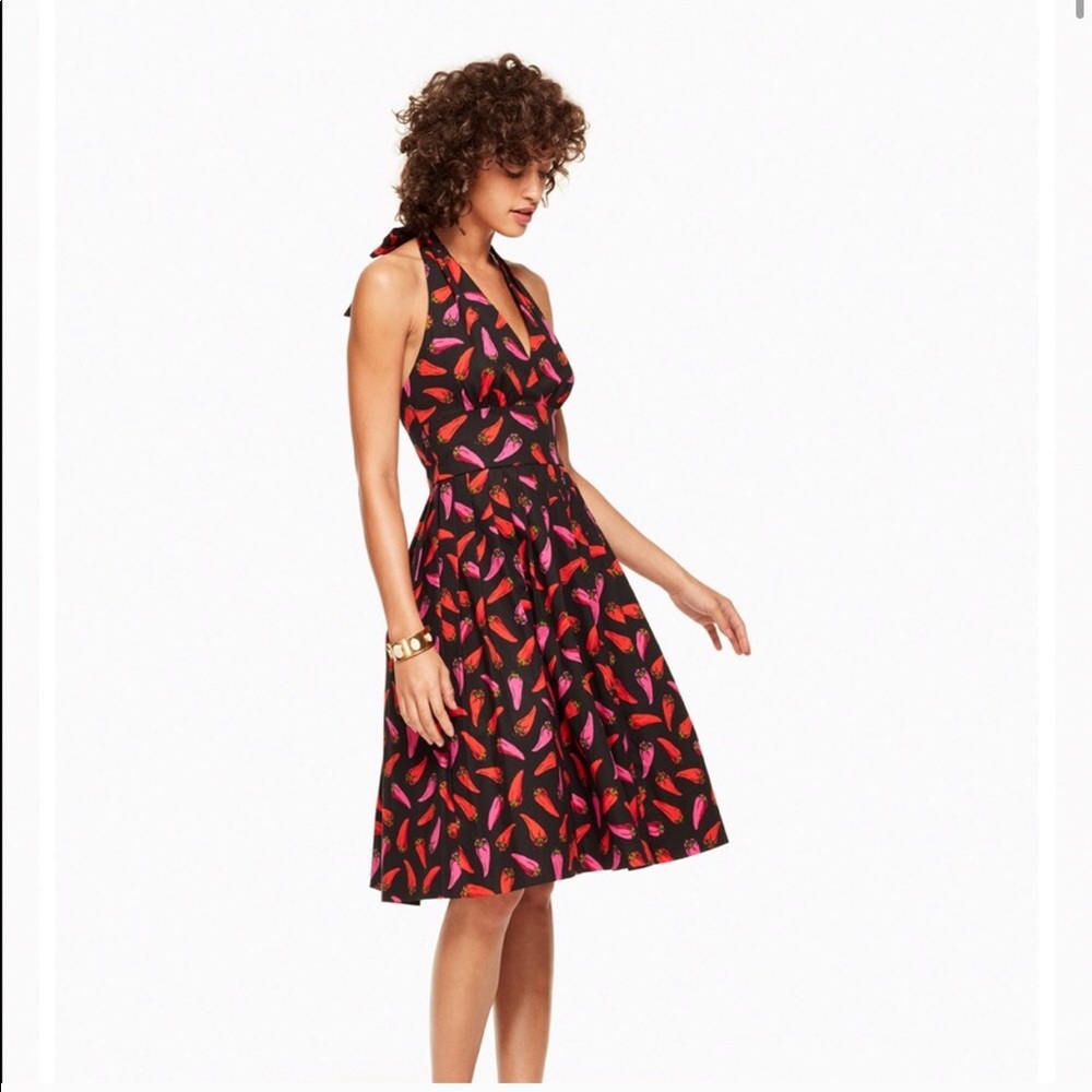 Kate Spade Hot Pepper Halter Dress Sz. 10 EUC!